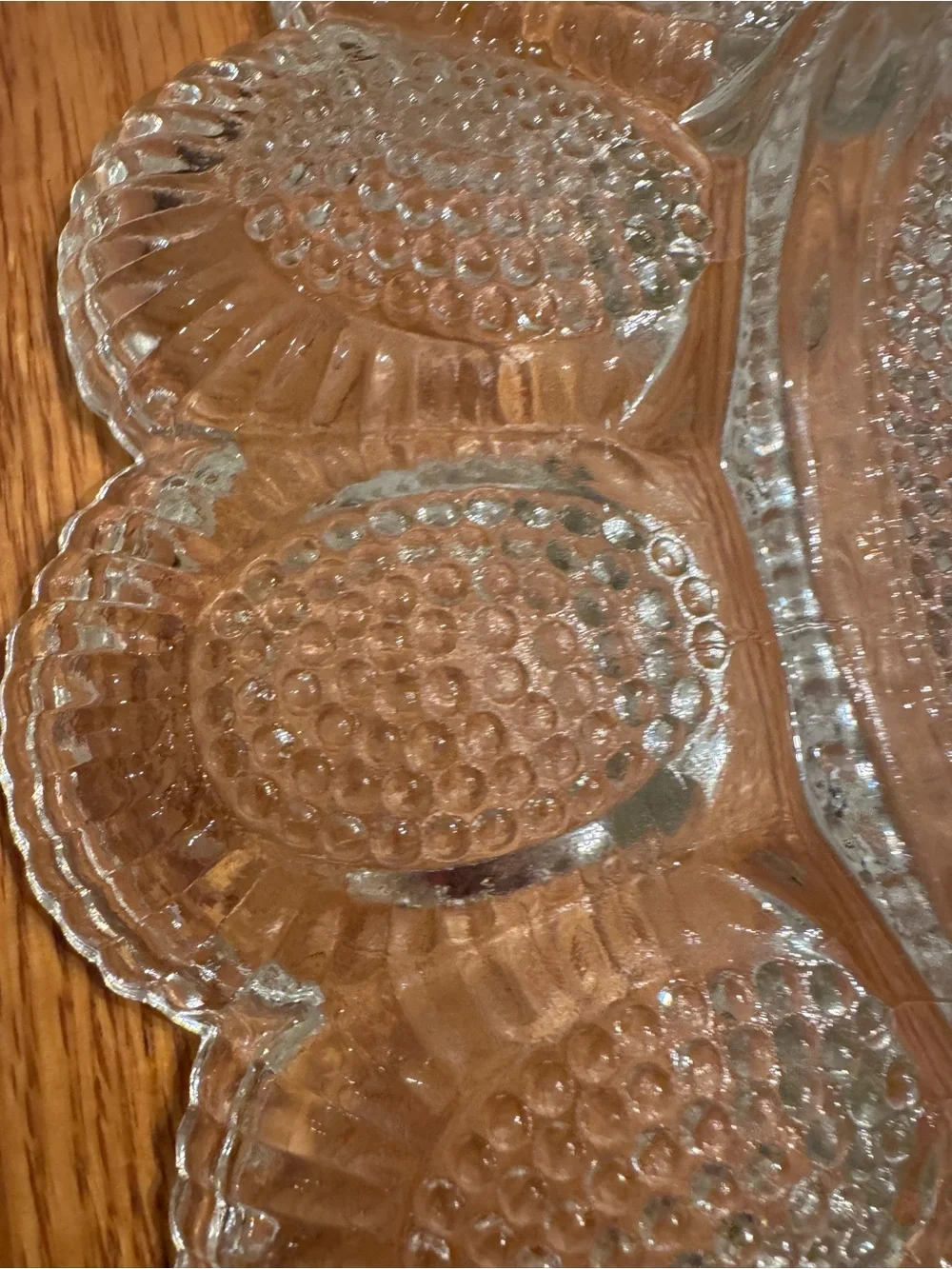 Clear Glass Flower Petal Serving Platter - Decorative Dining Tray